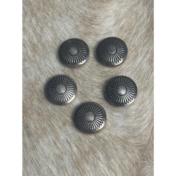 Native American Sterling Silver Concho Flower Cluster Button Cover Denim~ONE - Picture 2 of 8